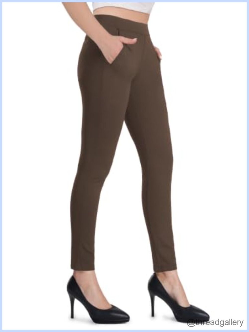 Skinny Dress Pants Business Casual Stretchy Pull On Office Slacks